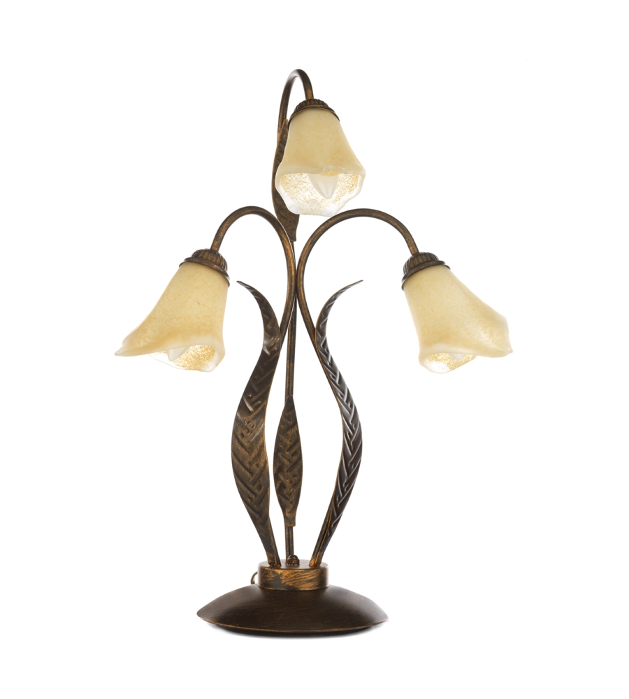 LAMPADA DA TAVOLO 3 LUCI ONLI "ALGA" BRONZO E14
